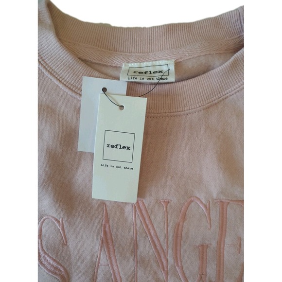 Reflex Brand Embroidered Los Angeles Sweatshirt Crew Neck Pink Size Large - Picture 3 of 6